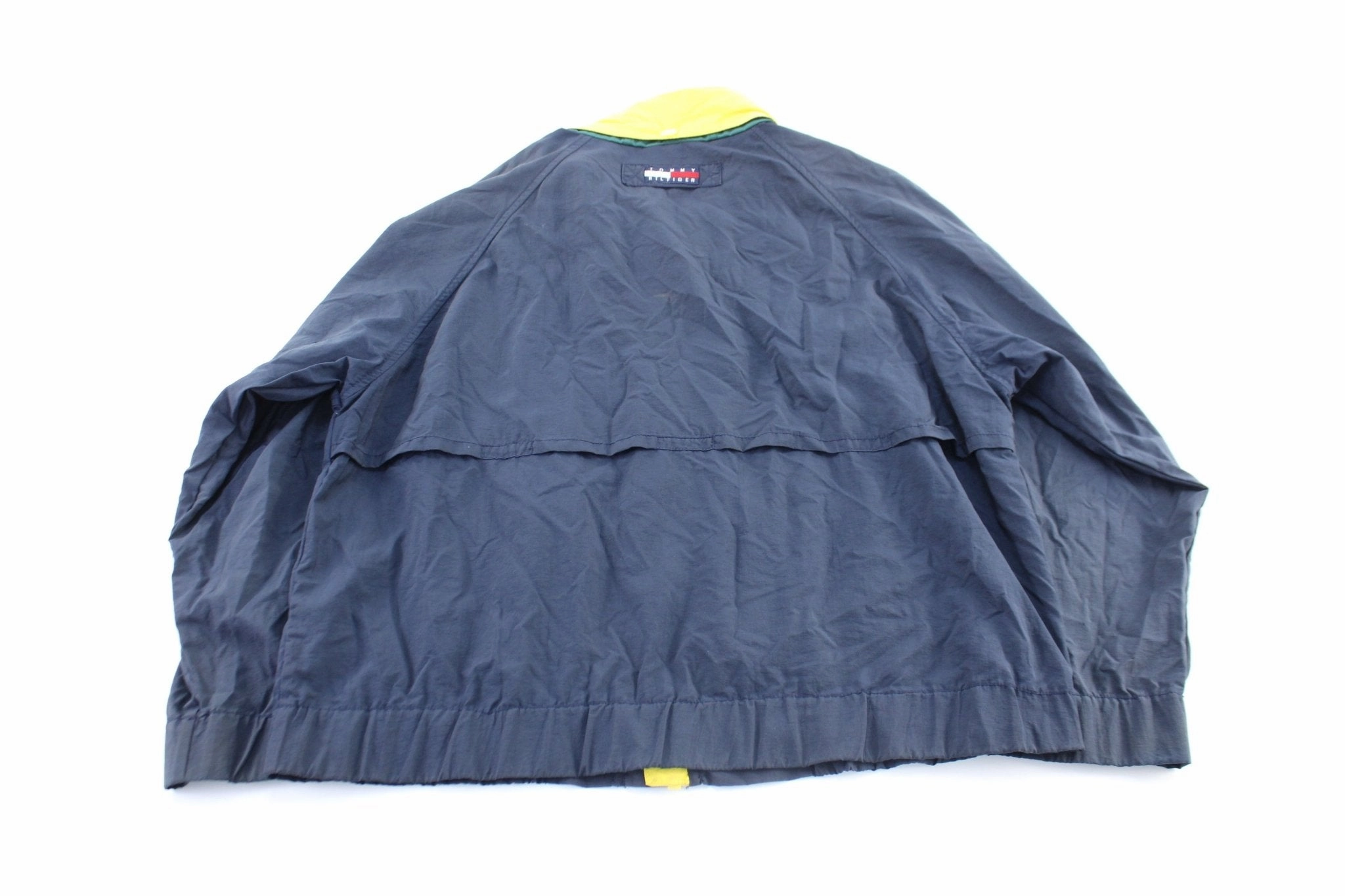 quick dry 90's Tommy Hilfiger Embroidered Logo Navy Blue & Yellow Zip Up Jacket