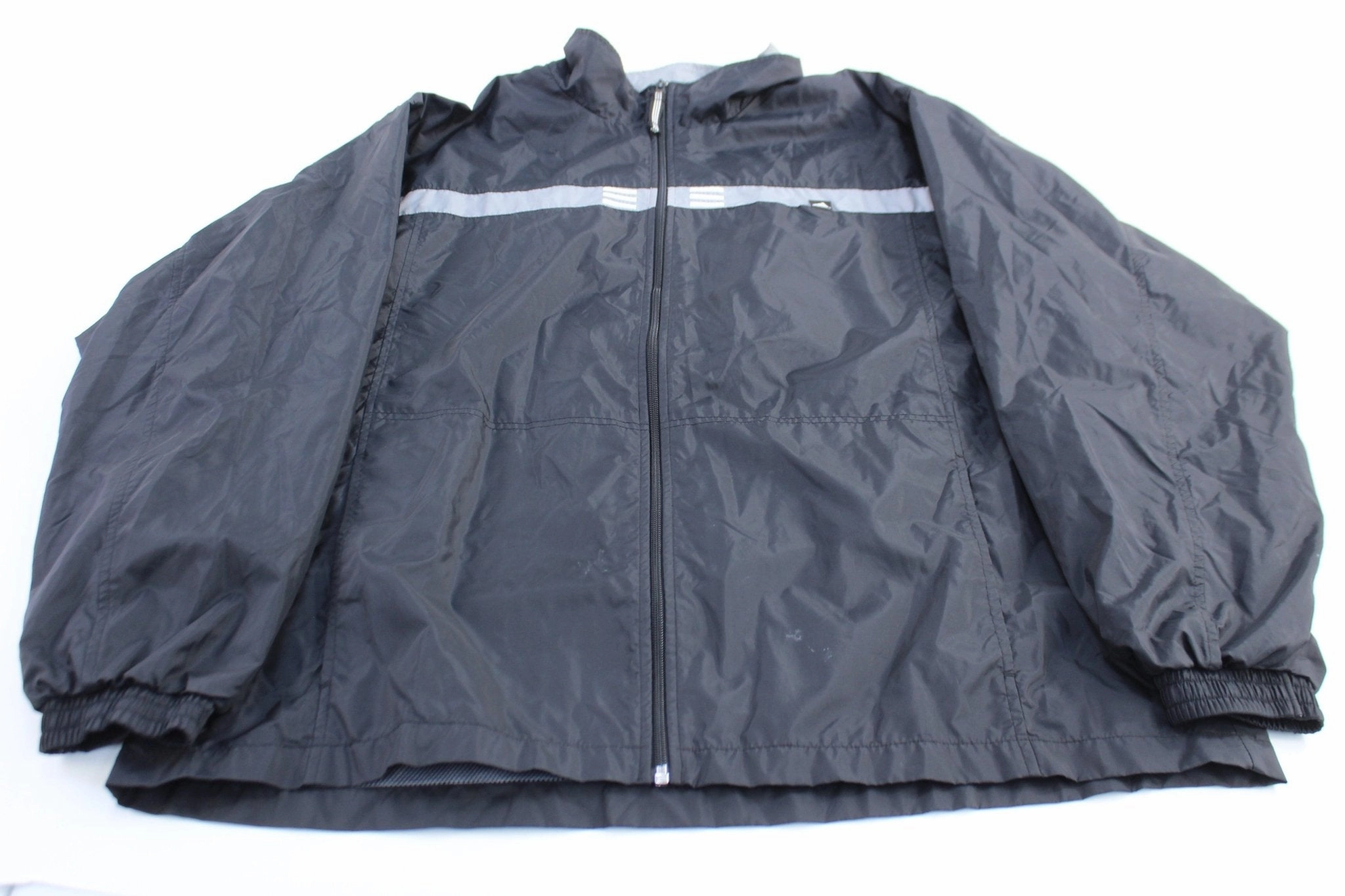 Vintage Adidas Embroidered Logo Grey & Black Zip Up Jacket Core Look AdjustableCuffs