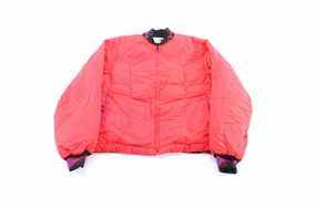 Mid-layer Vintage Comfy Red Quilted Insulated Zip Up Jacket