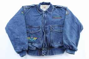 Hidden Compartments Ergonomic Seams Vintage Denimes Embroidered Military Airborne Denim Jacket