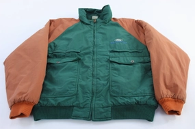 Music Abrasion resistant Vintage Ford Motorsport Sportswear Green & Orange Jacket
