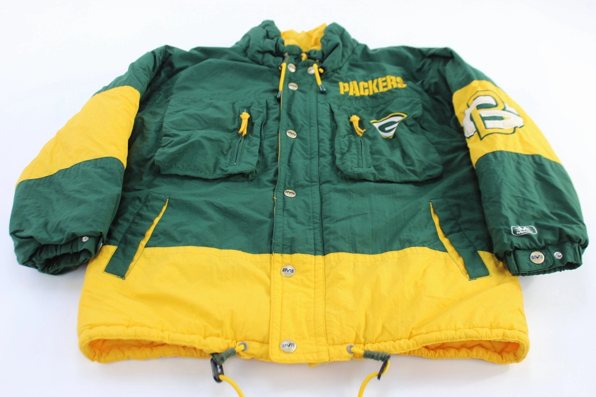 Budget Anti Static Material Vintage Mirage Green Bay Packers Football Puffer Jacket