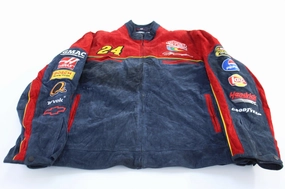 adults Vintage Nascar Jeff Gordon Suede Leather Racing Jacket