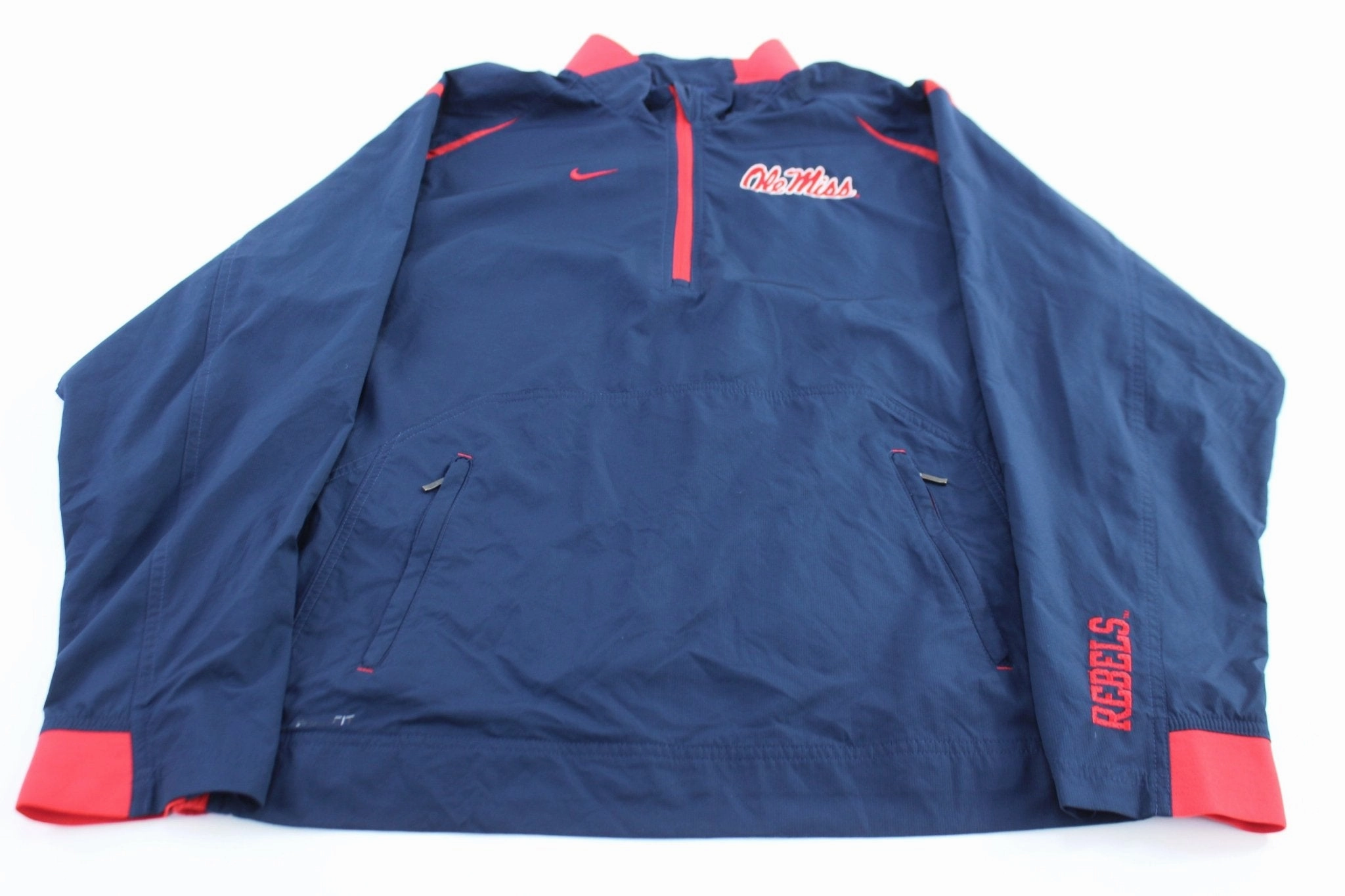 Vintage Nike University of Mississippi Ole Miss Quarter Zip Windbreaker Weather-Proof Wear