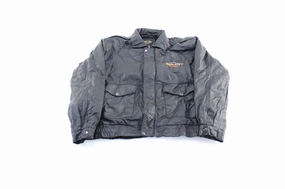 Vintage Race Rock Orlando Embroidered Leather Zip Up Jacket Manufacture winter season