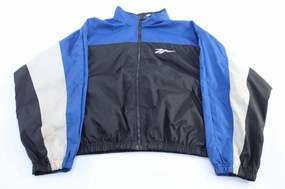 Diploma Vintage Reebok Embroidered Logo Blue, Black, & White Windbreaker Jacket