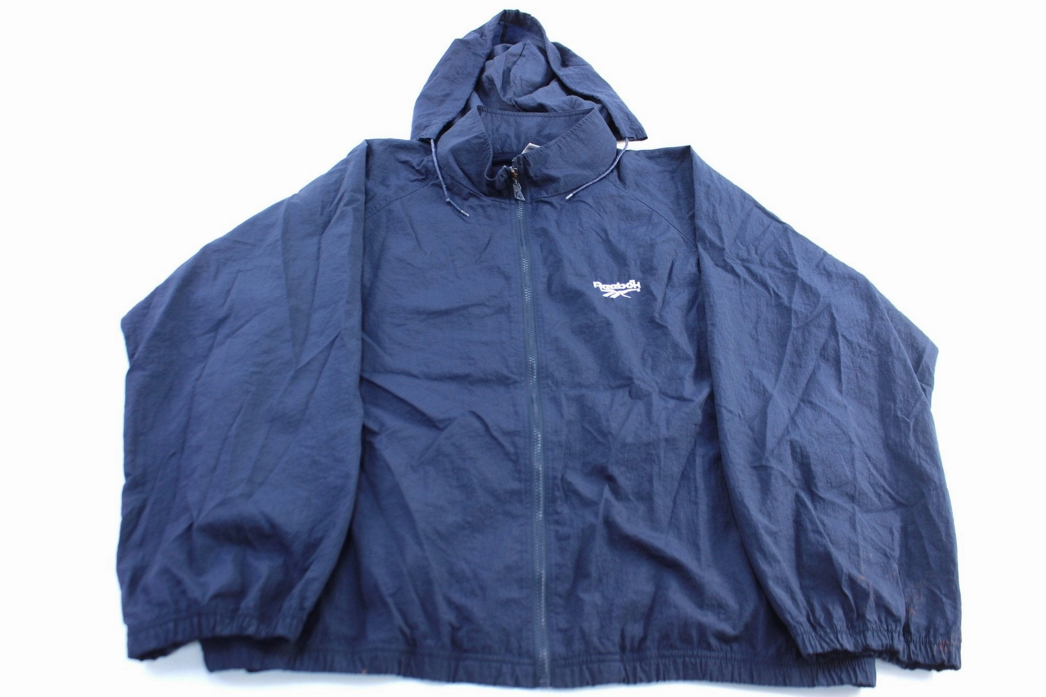 cloudy Breathable mesh lining Vintage Reebok Embroidered Logo Blue Windbreaker Jacket