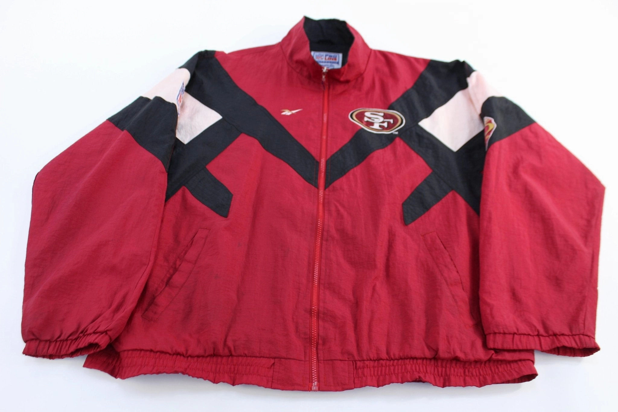 Construct Cozy Jacket Vintage Reebok San Francisco Football Full Zip Windbreaker
