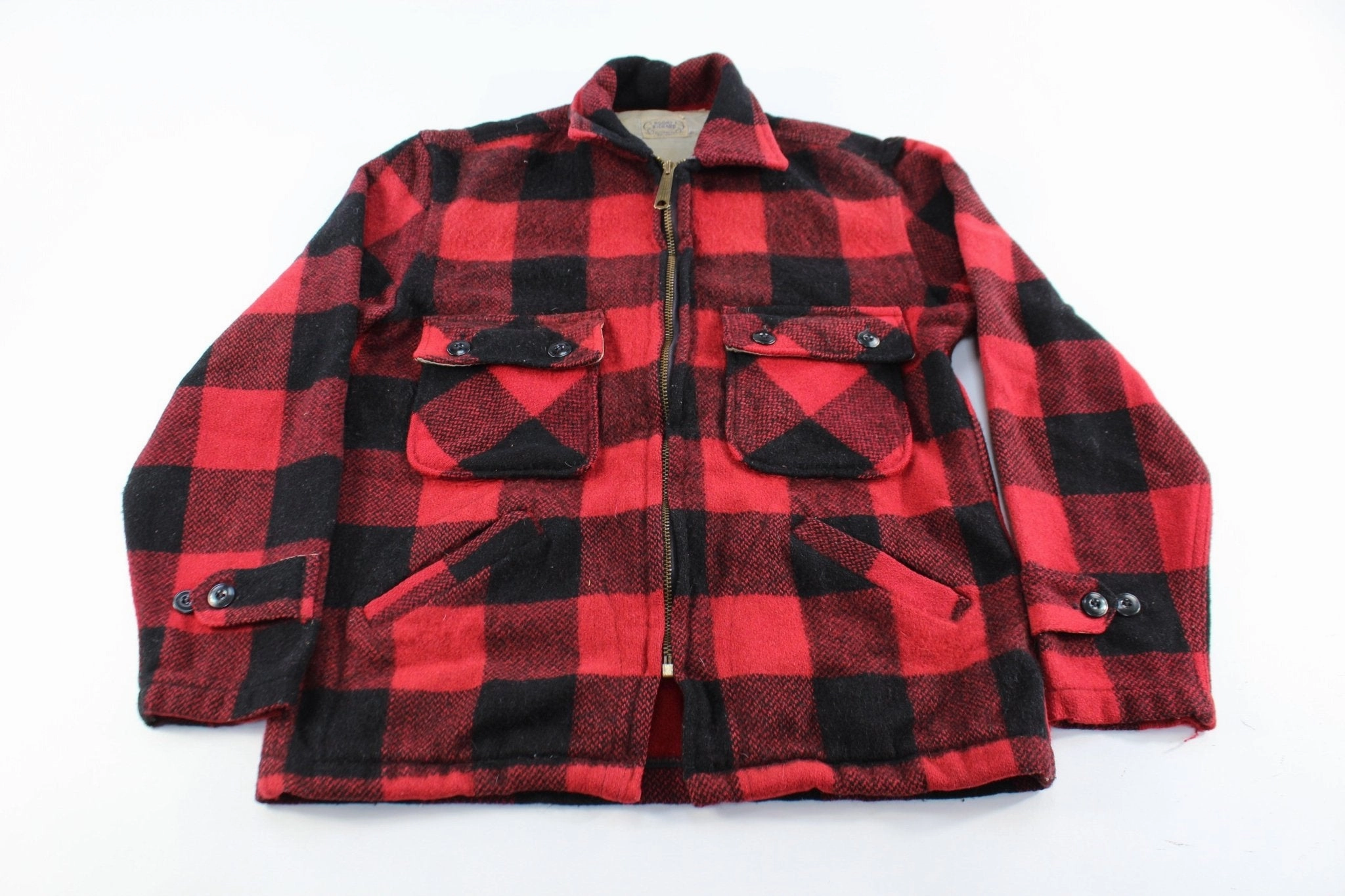 Modern Utility Vintage Roomy Richard Plaid Zip Up Jacket