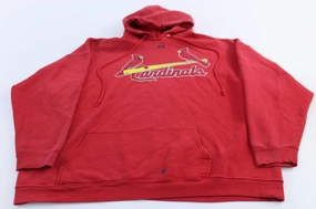 Vintage St. Louis Cardinals Majestic Pullover Hoodie Hooded Storage Compartment Rain Resistant