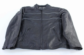 Vintage Street Legal Performance Full Zip Leather Jacket High Collar Design Quick Zip
