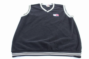 No Bulk Vintage Tommy Hilfiger Logo Patch Black Fleece Vest