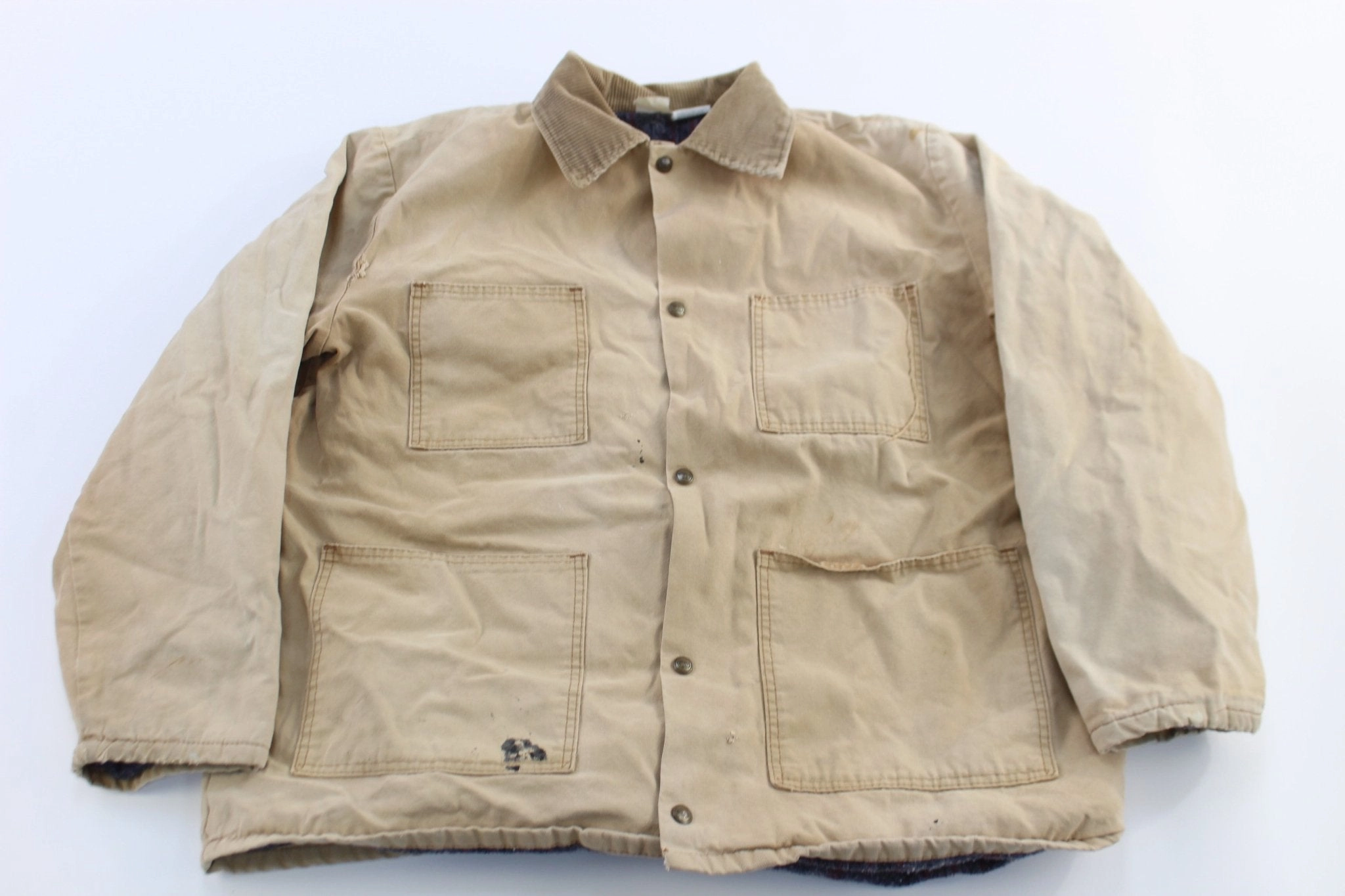 Vintage Walls Blizard-Pruf Blanket Lined Tan Chore Jacket Connect Fray Resistant Finish