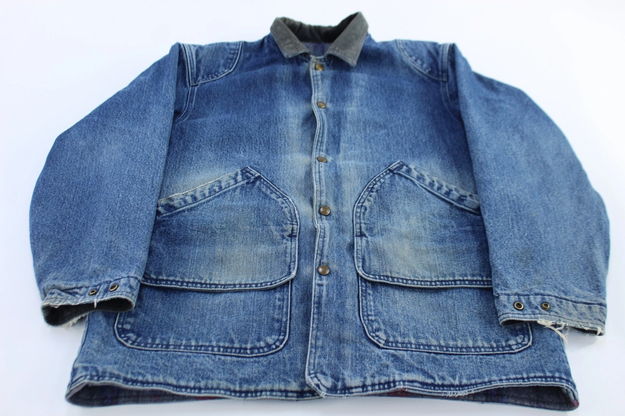 Weather-Ready Layer Vintage Walls Mountain Blanket Lined Denim Chore Jacket
