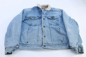 Vintage Wrangler Sherpa Lined Light Wash Denim Jacket Idolize