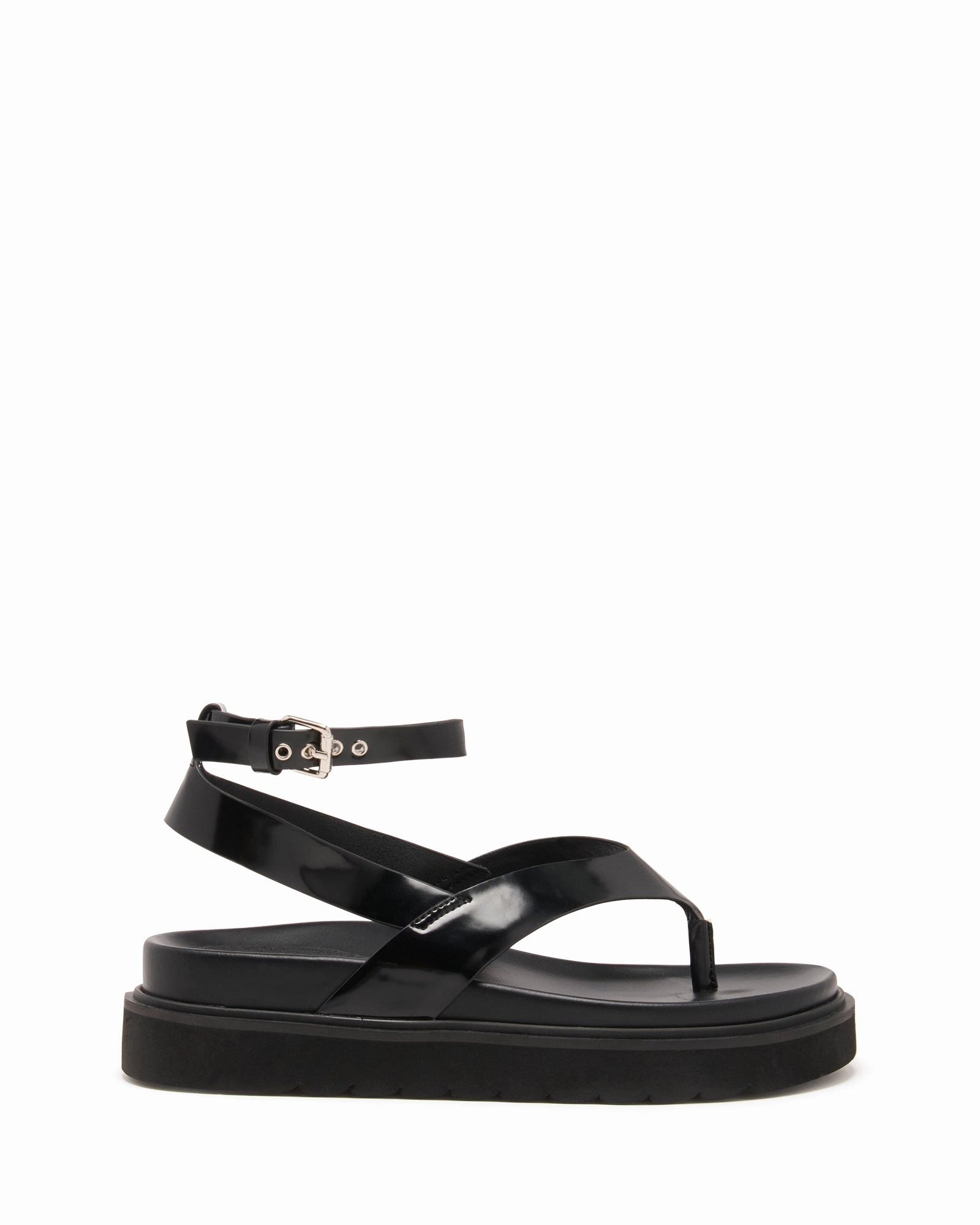 Visa Sandal Black Patent Comfortable And Practical Chic Look