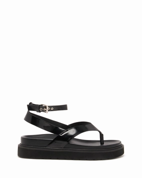Visa Sandal Black Patent Comfortable And Practical Chic Look