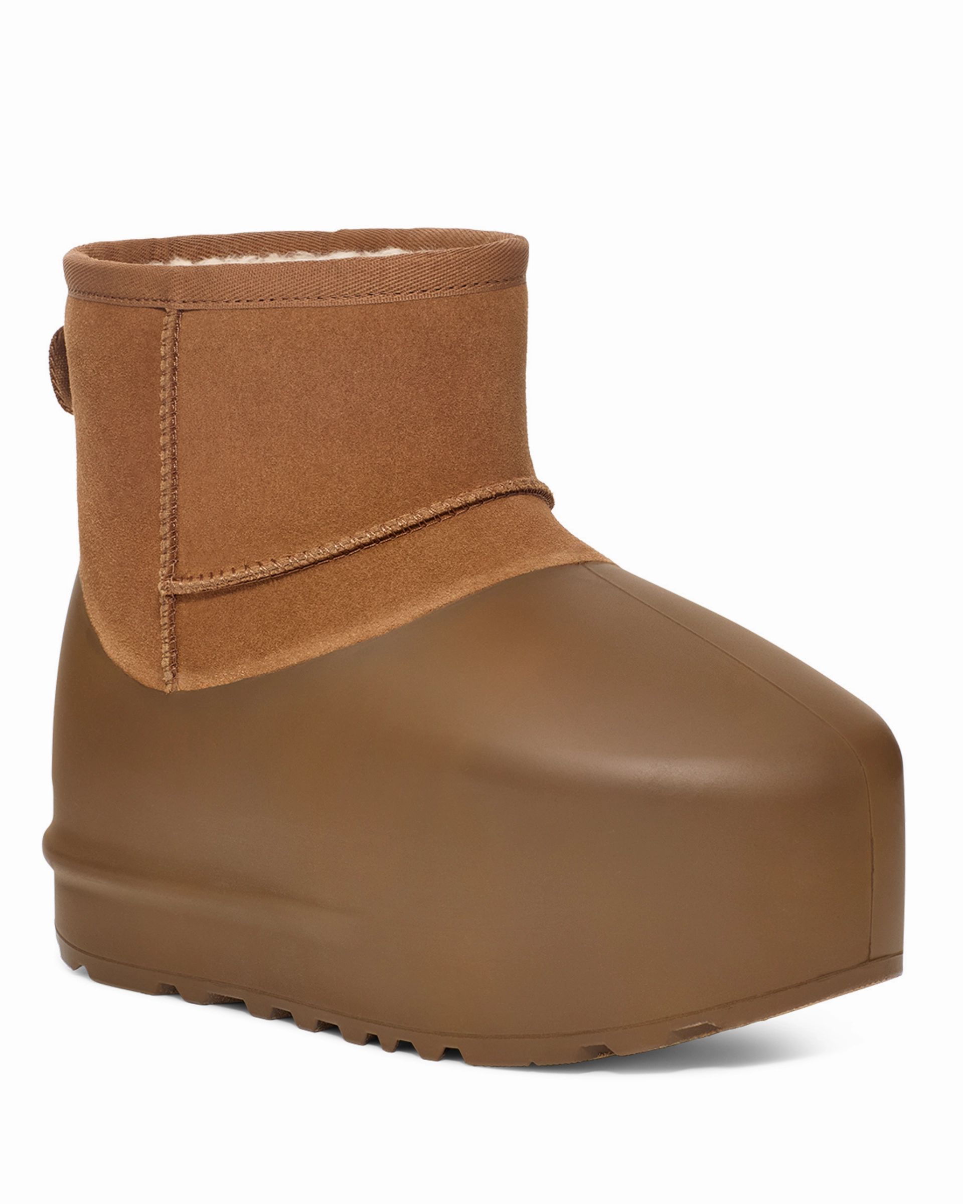 W Classic Mini Pumped Molded Chestnut Suede Chilly Weather Snow Trail Adventure