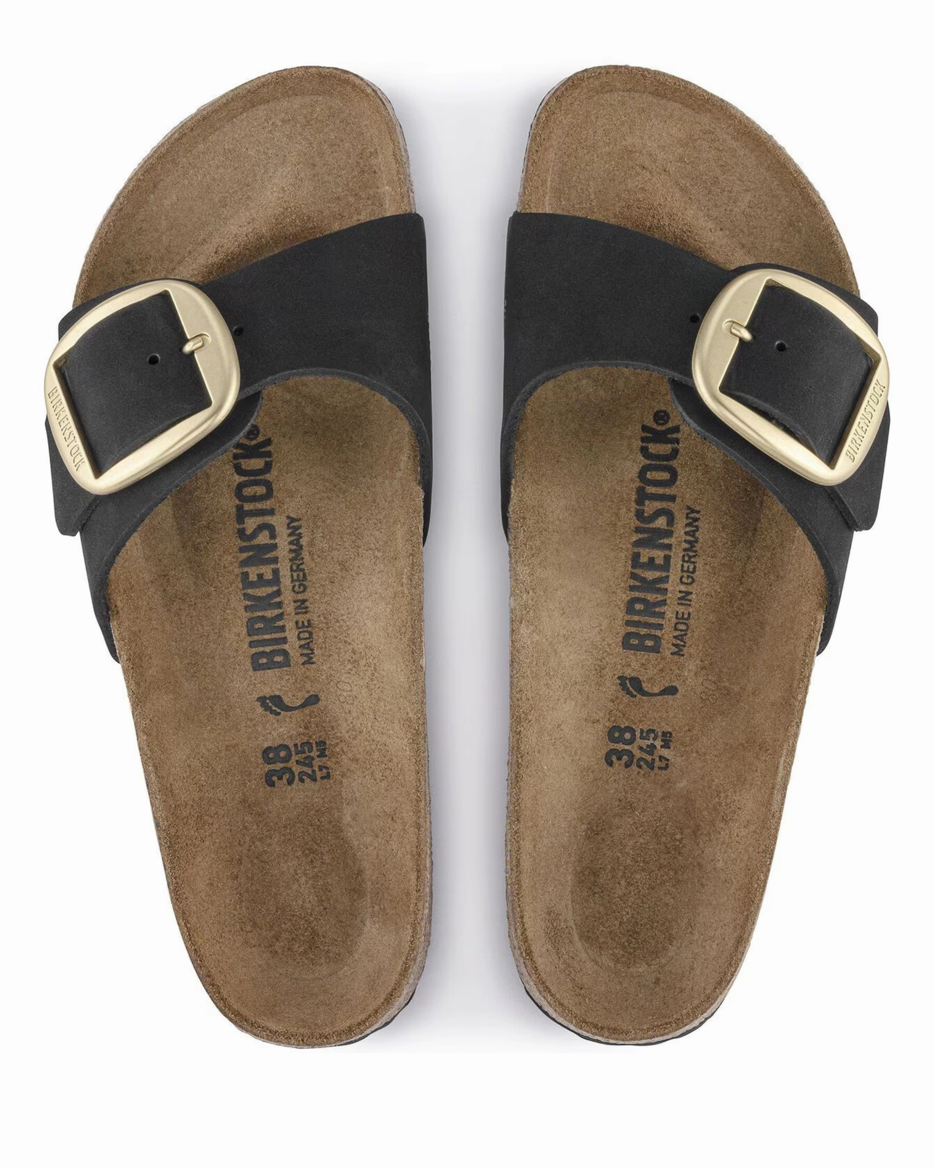 orthopedic W Madrid Big Buckle Black Nubuck 1023342