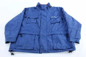 Insulated Interior polka dotted 90's Tommy Hilfiger Embroidered Logo Blue Zip Up Jacket