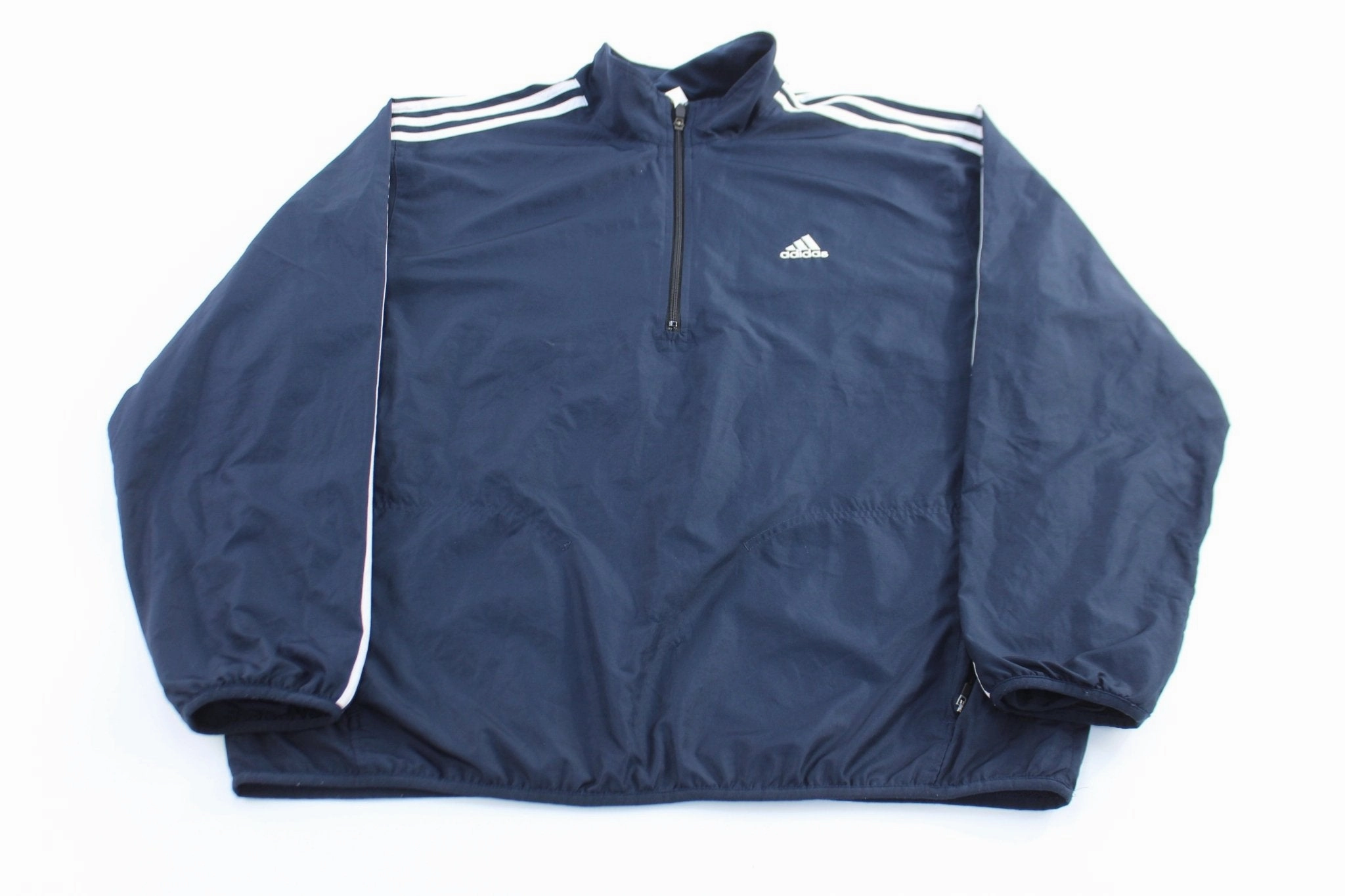 Adidas Embroidered Logo Blue & White Striped Zip Up Jacket birthday Base Warmth