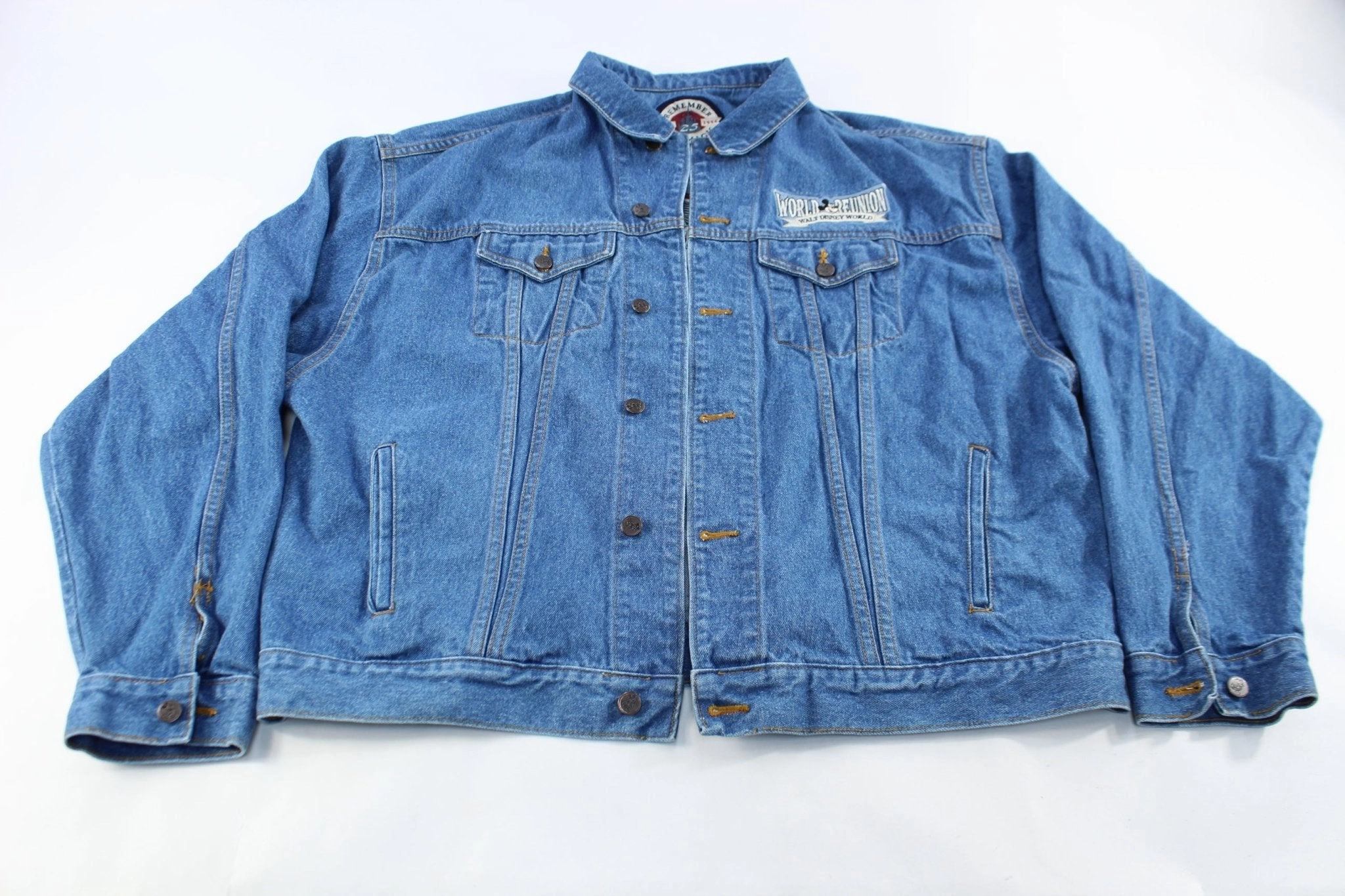 Walt Disney World Embroidered World Reunion Denim Jacket Stylish Layer