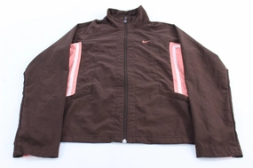 Women's Vintage Nike Brown & Pink Full Zip Jacket Water resistant coating