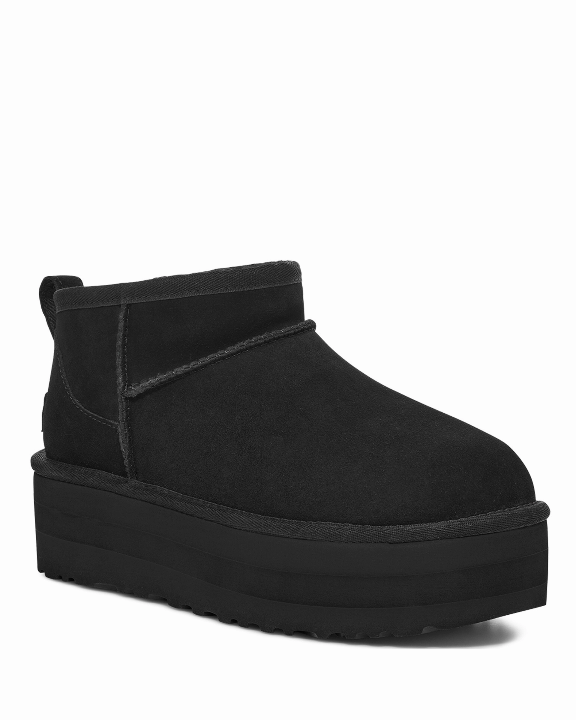 Snow Winter Trekking W Classic Ultra Mini Platform Black Suede