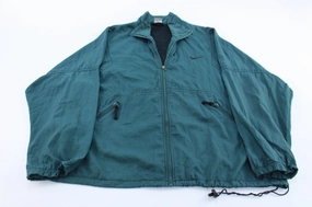 Review HighNeck 90's Nike Embroidered Swoosh Logo Green Zip Up Jacket