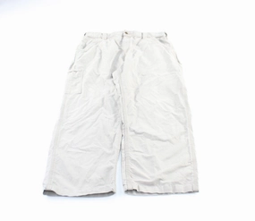 Breathable Stretch Wear Structured Hemline Carhartt Logo Patch Beige Carpenter Pants