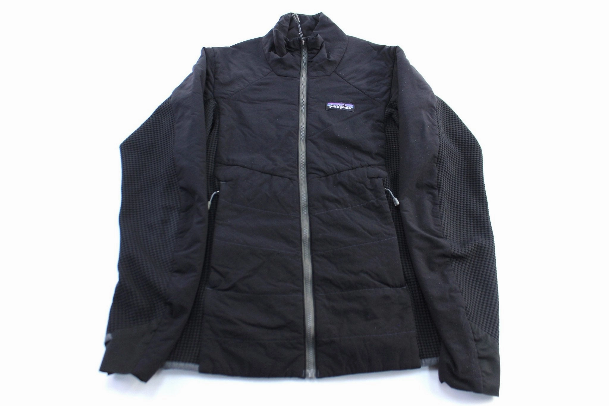 Women's Patagonia Logo Patch Black Zip Up Jacket Envision Surfer