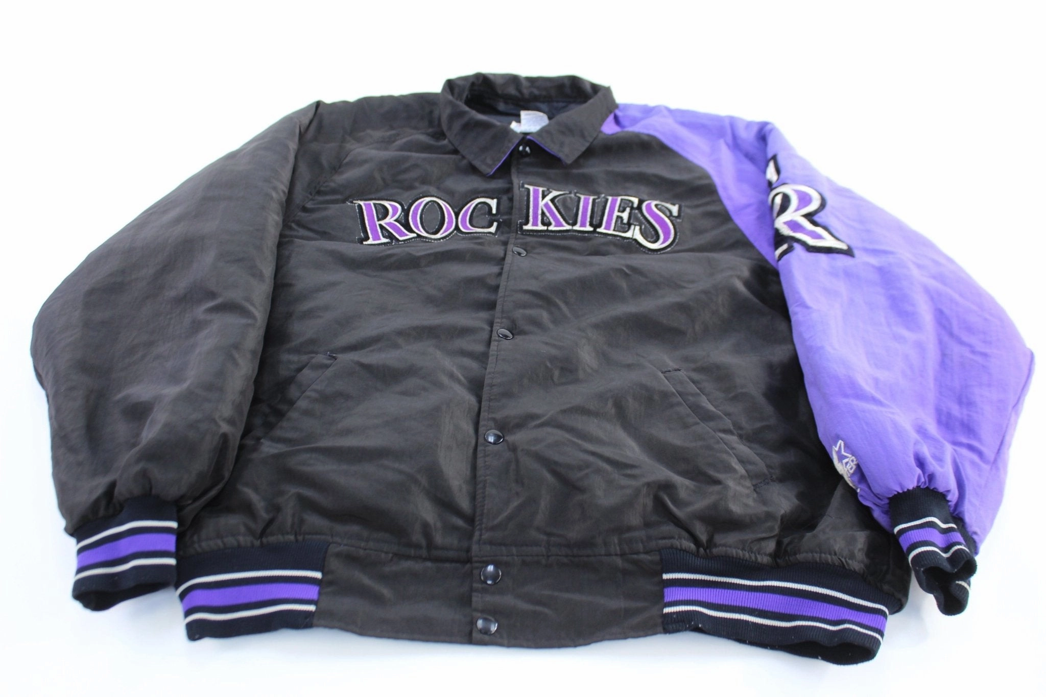 Surprise Starter Colorado Rockies Baseball Snap Button Jacket