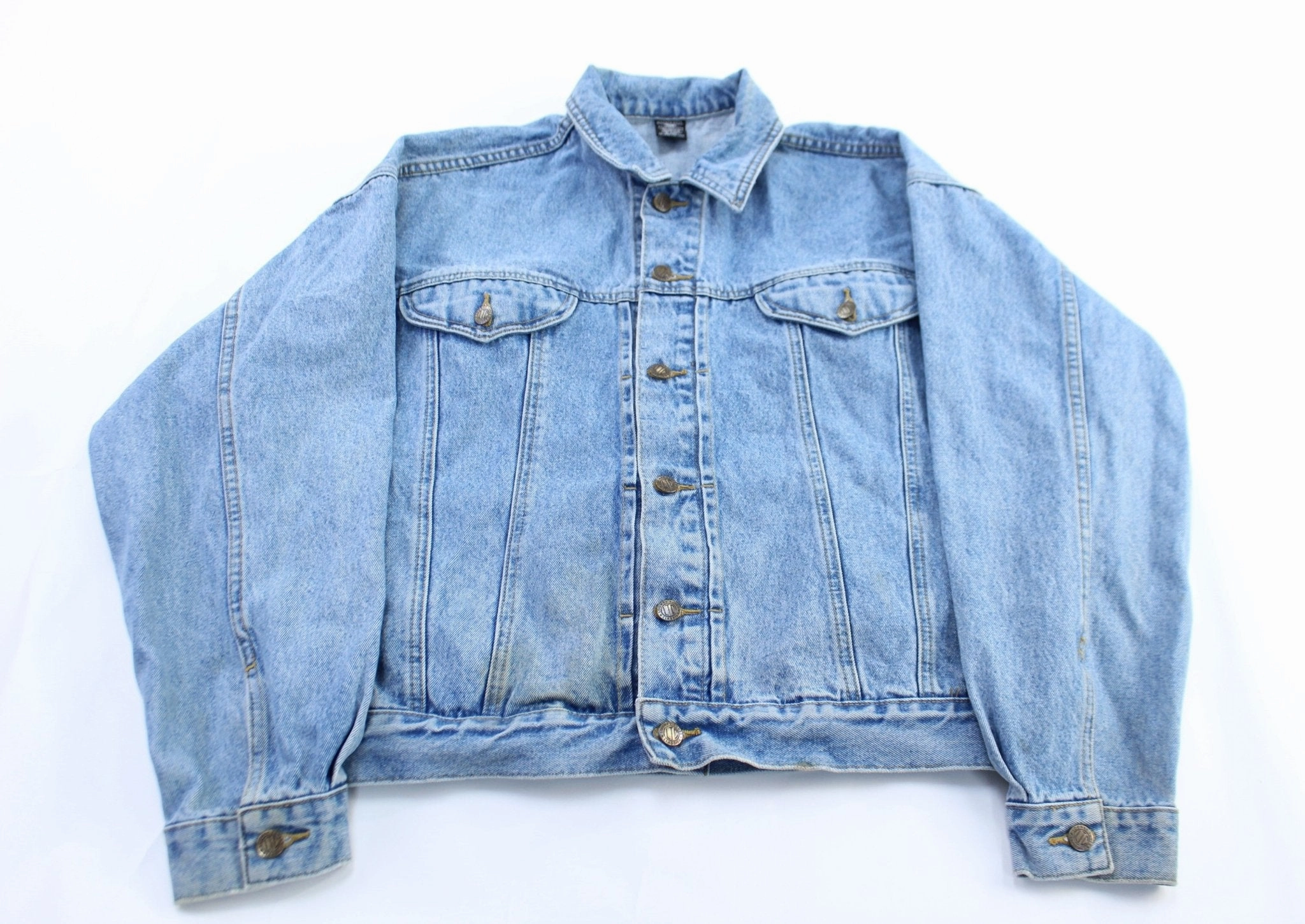 Sporty Wardrobe 1997 Warner Bros Embroidered Tas Las Vegas Denim Jacket