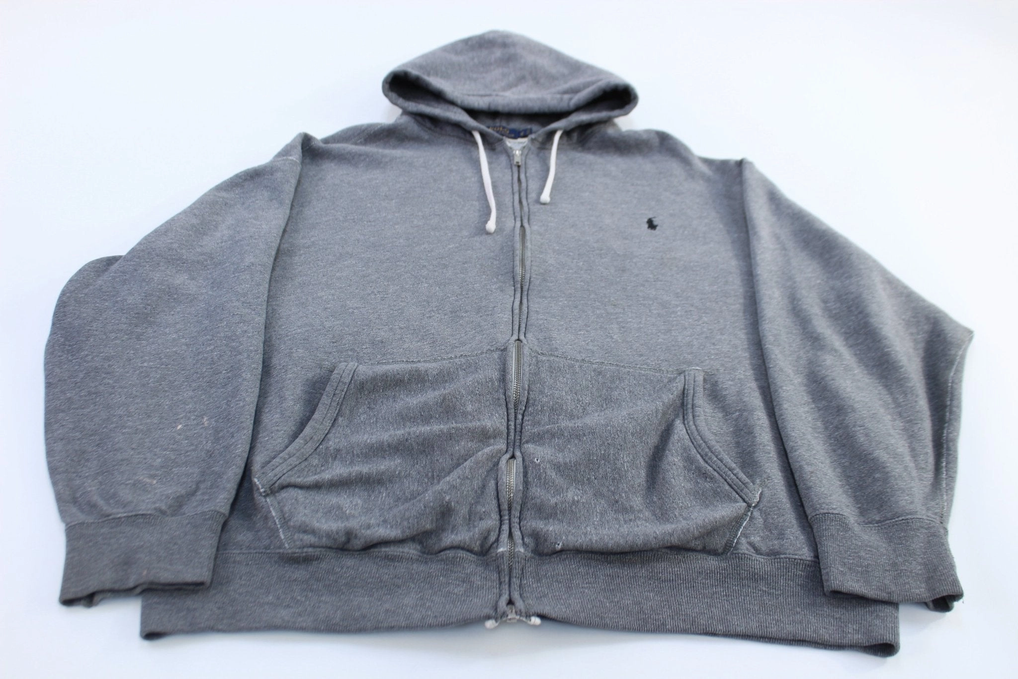 Polo Ralph Lauren Embroidered Logo Grey Zip Up Jacket Soft Texture