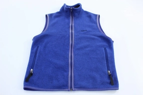 Women's 90's Patagonia Embroidered Logo Blue Fleece Zip Up Vest Mix - and - Match