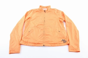 Women's Harley Davidson Motorcycles Embroidered Orange Zip Up Jacket Mother's Day