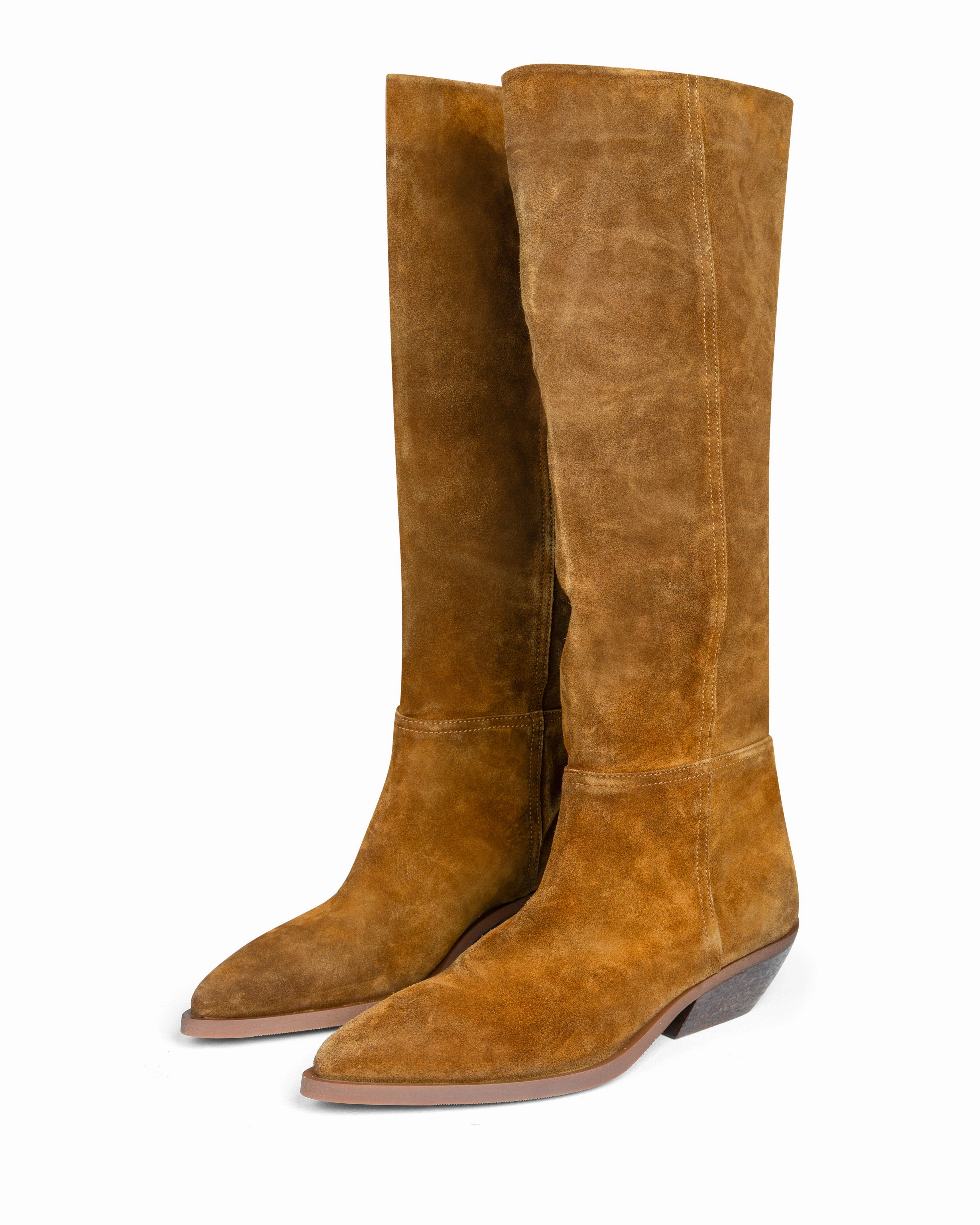 Layer Chic Winter Adventure Western Knee High Boot Tan Suede E4522