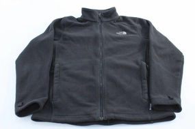 Silicone Grip Cuffs The North Face Embroidered Logo Black Fleece Zip Up Jacket