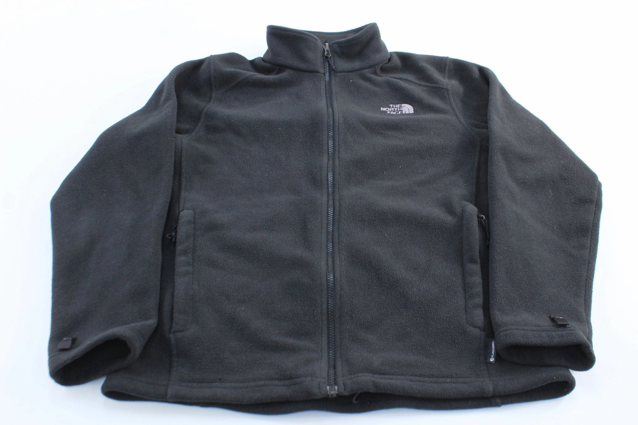 Silicone Grip Cuffs The North Face Embroidered Logo Black Fleece Zip Up Jacket
