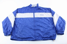 Wilson Embroidered Logo Blue, Silver, & White Zip Up Jacket Card Music