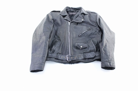 Wilson's Black Leather Biker Zip Up Jacket Appreciate Multi Pocket Design