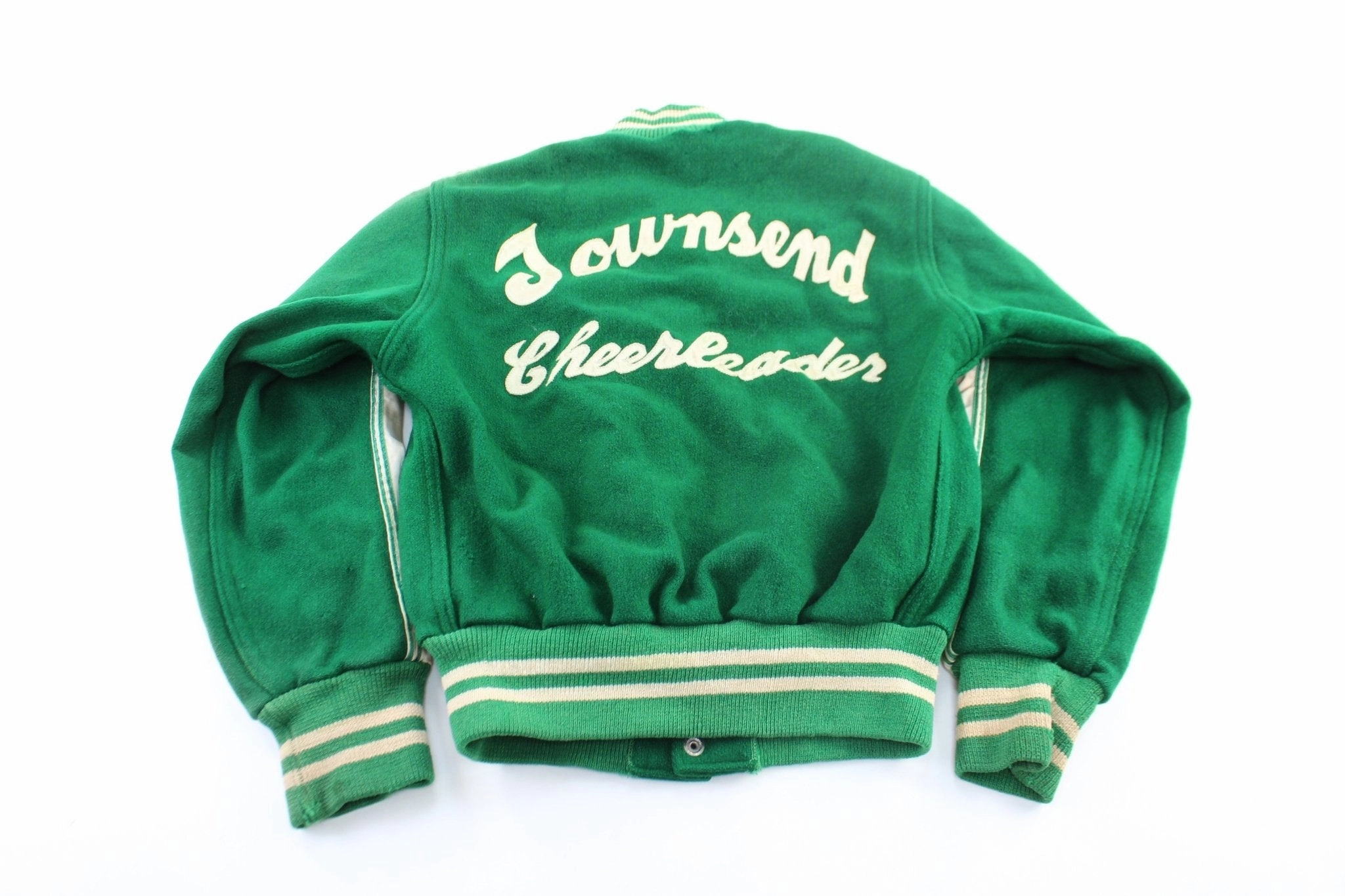 Active Lifestyle Gear Eco - friendly 50's Townsend Harris High School Green & White Varsity Jacket