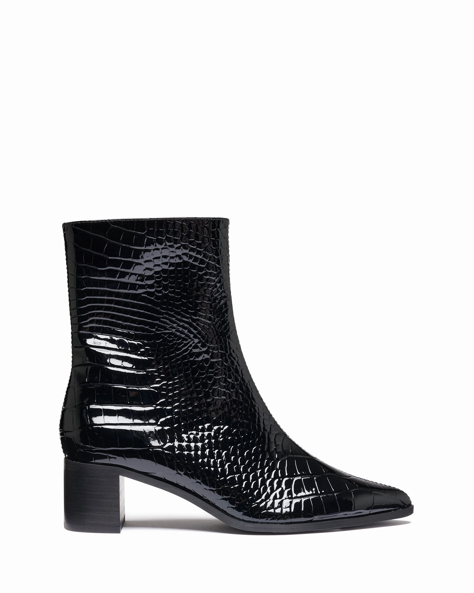 Oil-Resistant Cushioned Fit Paige Ankle Boot Black Patent Croc