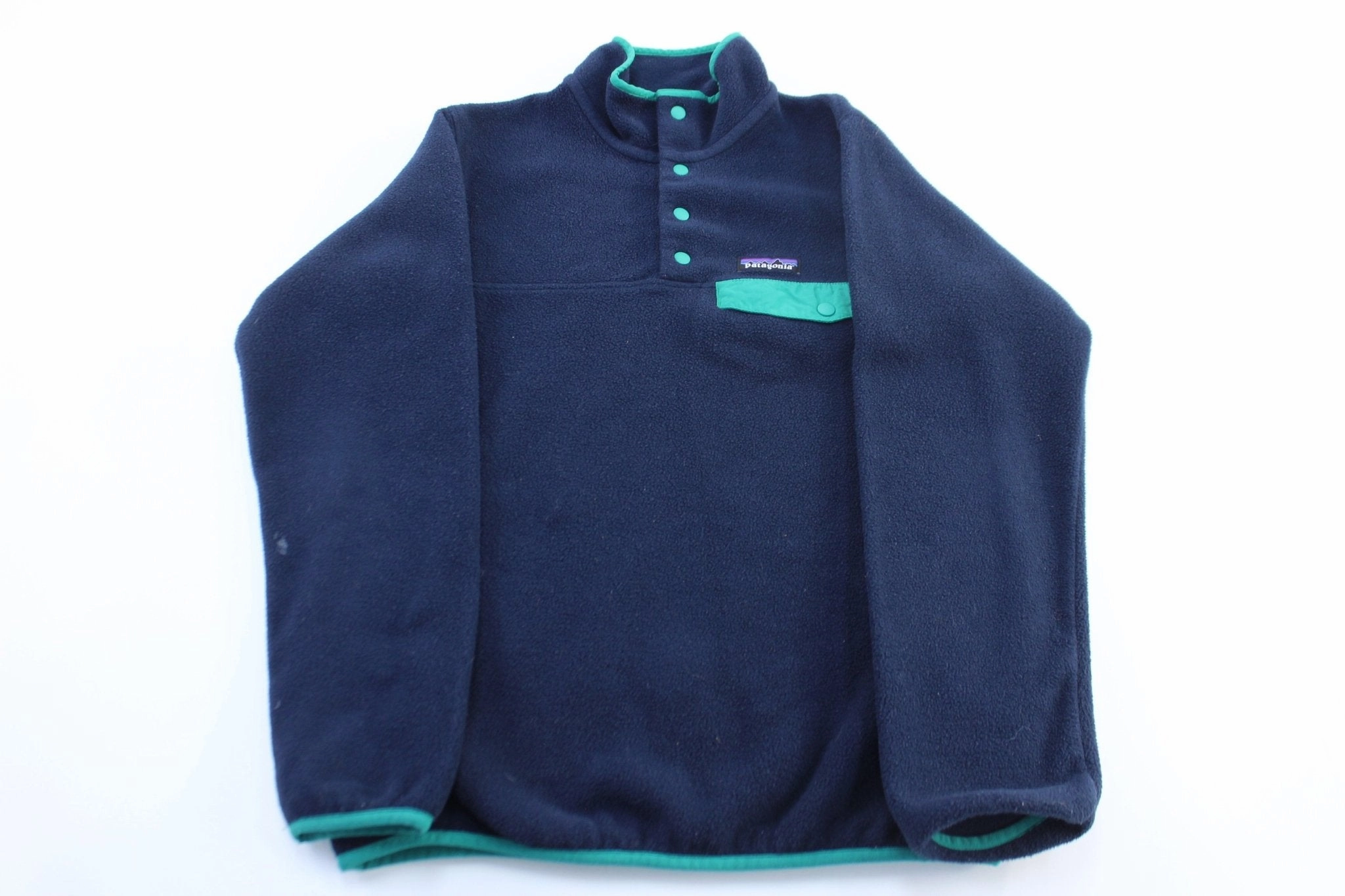 Button Noise Free Material Pataognina Synchilla Blue & Teal Snap-T Fleece Pullover