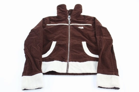 Women's The North Face Brown Corduroy Sherpa Lined Jacket Urban Outerwear