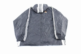 Vintage Adidas Embroidered Logo Black & White Windbreaker Jacket motorcyclist Passion