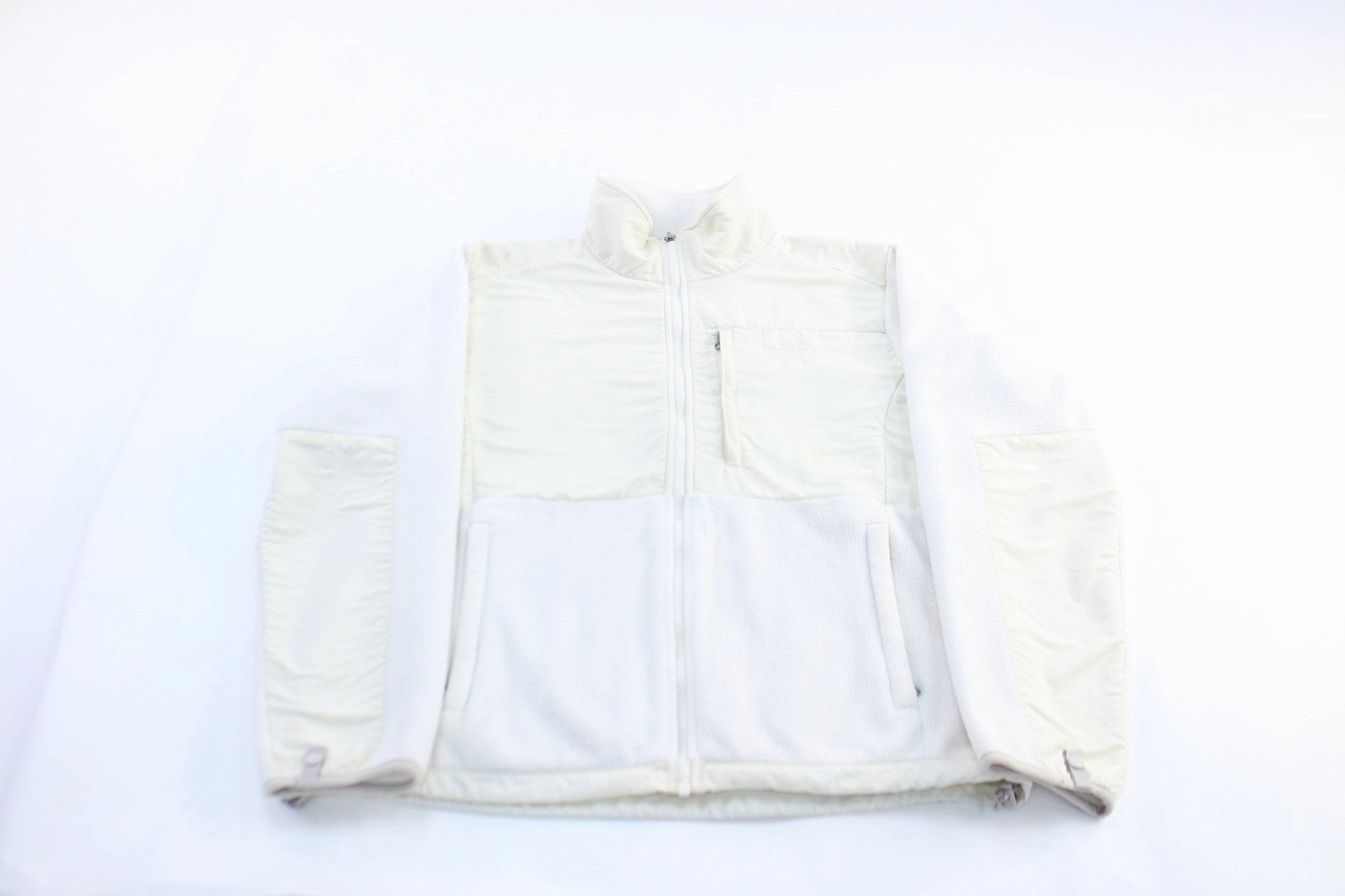 variety Women's The North Face Embroidered Logo White Denali Zip Up Jacket