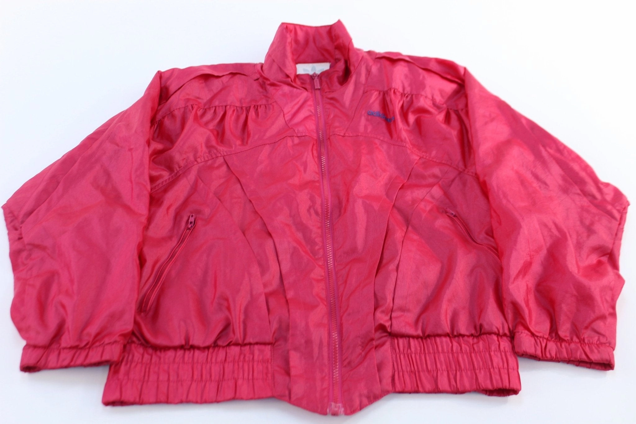 Trendy Accessory Women's 80's Adidas Embroidered Logo Pink Windbreaker Jacket