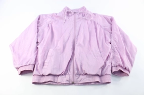 Determination Women's 80's Adidas Embroidered Logo Purple Zip Up Jacket