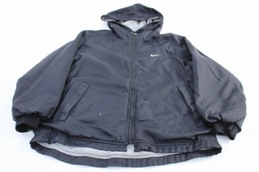 Women's 90's Nike Embroidered Logo Black Zip Up Jacket Memory Nail-clipper